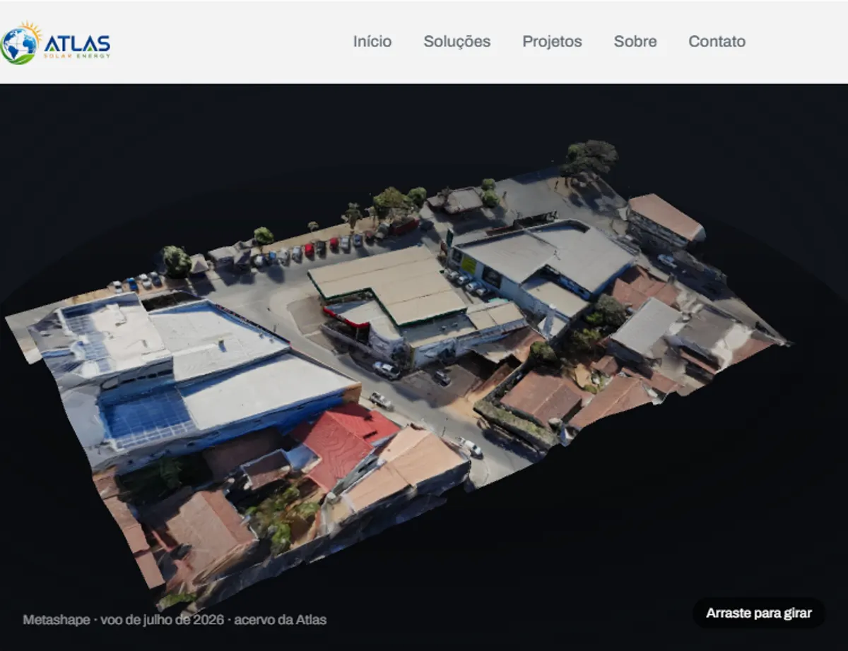 Reconstrução 3D de um quarteirão comercial levantado por drone